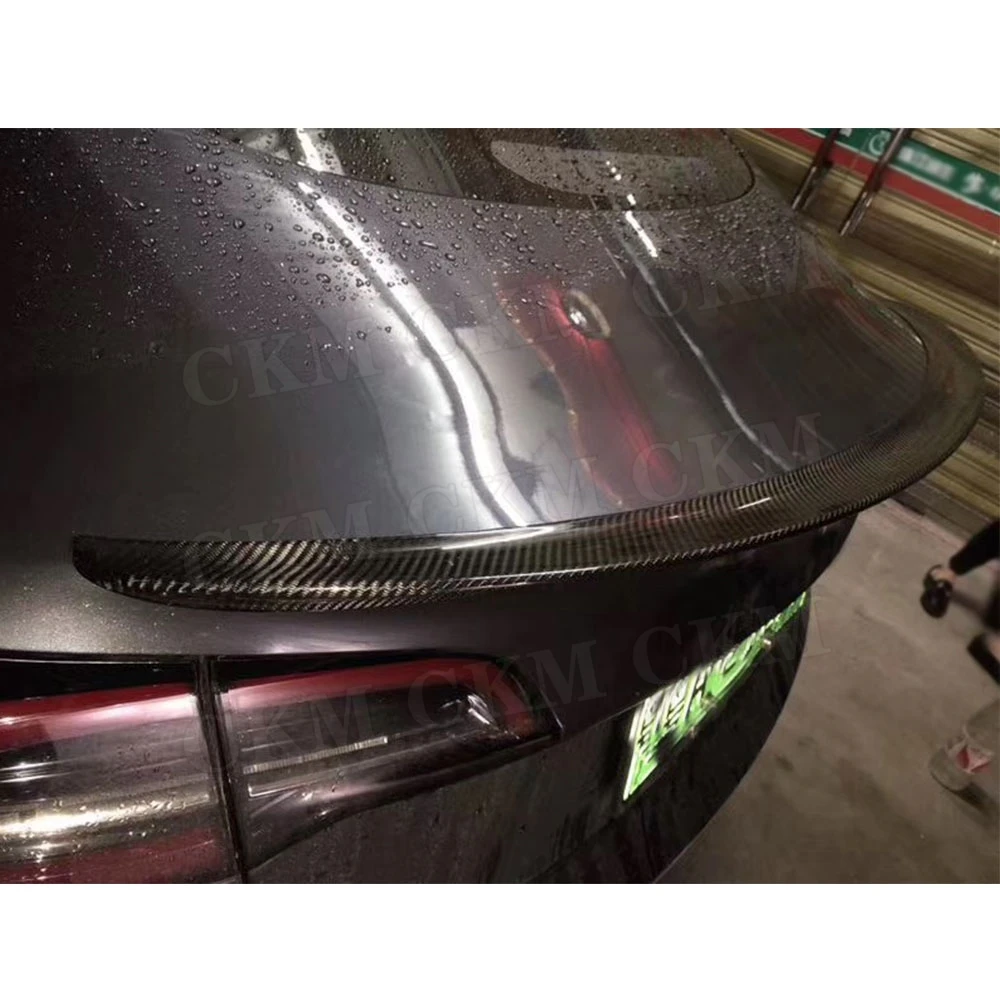 Задний спойлер из углеродного волокна для Tesla Model 3 2016 2020 скидка крылья FRP