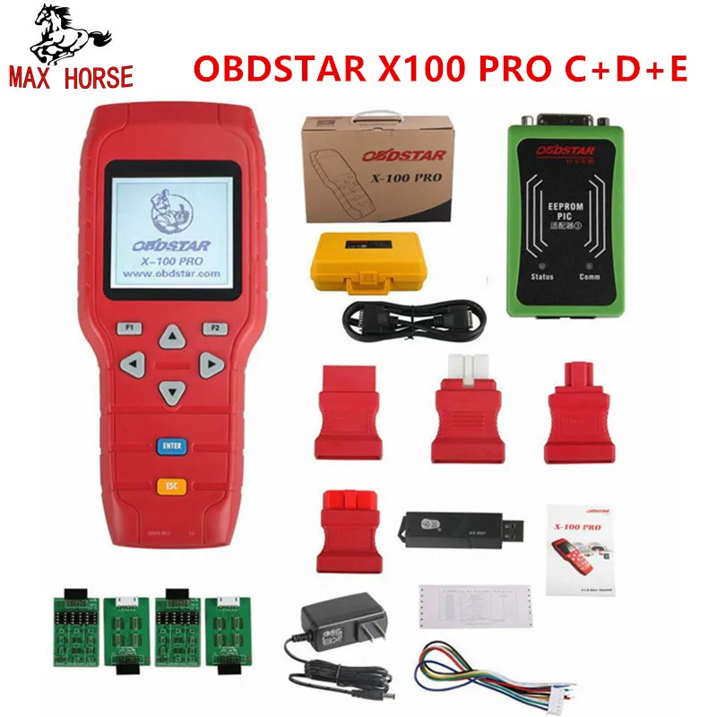 Горячие OBDSTAR X-100 X100 Pro C D E автоматический ключевой программист (C + D) Тип для IMMO + одометром + OBD программное обеспечение, Получить адаптер