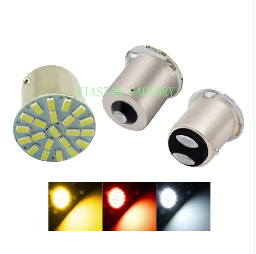 

Yiastar 500Pcs 1156 1157 P21/5W BAY15D 22 SMD 3014 LED car Auto DRL Tail Side Indicator Lamp Brake Lights Bulb