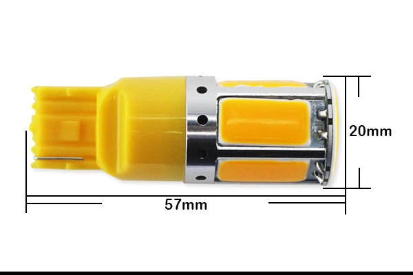 2) не нужен резистор янтарно-желтый 240-излучатель COB светодиодный 7440 T20 светодиодный лампы для передних или Задних указателей поворота(без гипервспышки