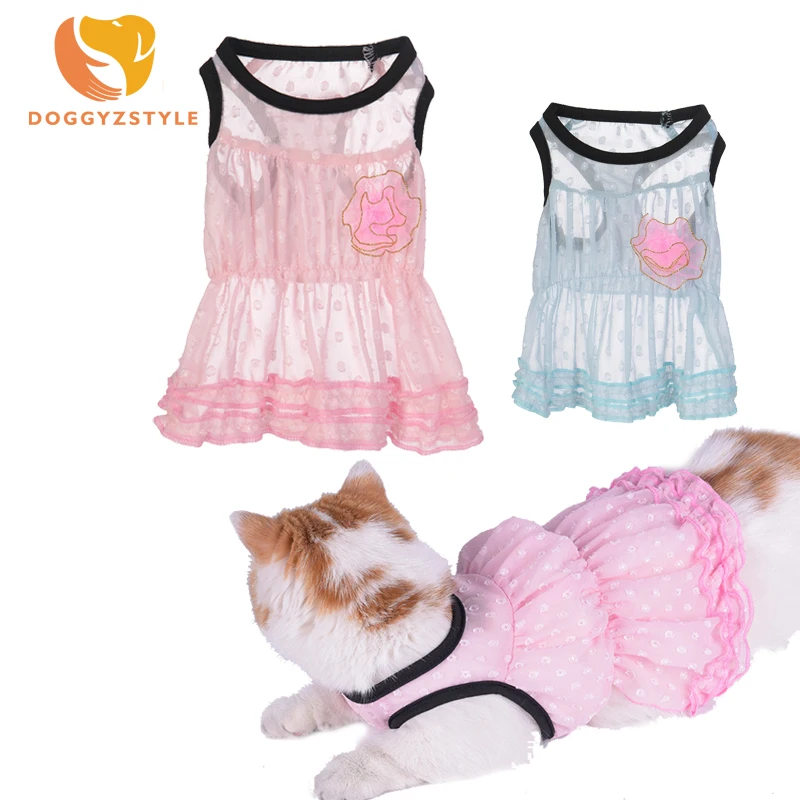 Dog Dresses Summer Princess Dress For Dogs Puppy Clothing Skirt Polyester Pet Cat Supplies 3