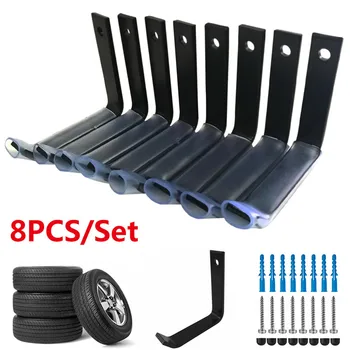 

8Pcs Motor Car Wall Parking Clamp Rack Tyre Holder Mountain Road Bicycle MTB Bike Storage Rack Cycling Tire Support Stand Mount
