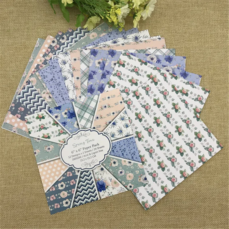 

6"X6"the Spring time patterned paper Scrapbooking paper pack handmade craft paper craft Background pad