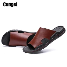 Мужские сандалии; Летние повседневные шлепанцы; мужские пляжные сандалии с заклепками в британском стиле; Шлепанцы из натуральной коровьей кожи для езды на велосипеде; размеры 38-45