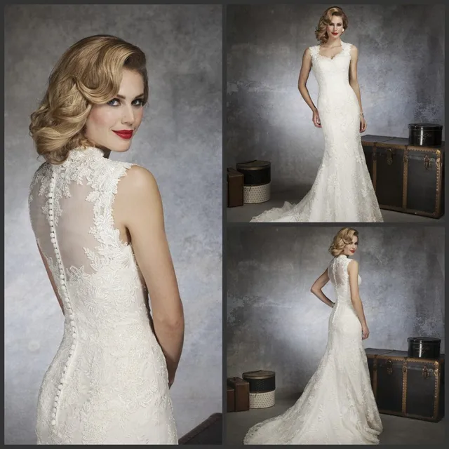 High Quality Gorgeous Mermaid Lace Wedding Dresses Two Shoulder High Quality Gorgeous Mermaid Lace Wedding Dresses Two Shoulder Sweetheart Illusion Back Chapel Train