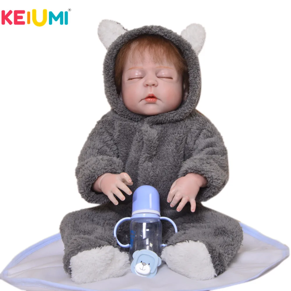 

KEIUMI 23'' Doll Reborn Baby Boy Look Real Sleeping Silicone Full Body Lifelike Baby Reborn Bonecas Kids Holiday Gifts Play Toy