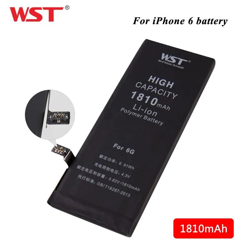 Original WST Battery For Apple iPhone 6 Bateria Real Capacity 1810mAh Replacement Batteries with