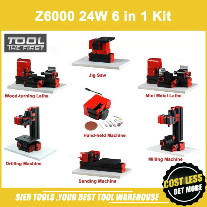 

Z6000 6 in 1 Mini Lathe Kit/6 in 1 lathe/24W,20000rpm mini lathe/didactical 6in1 kit/DIY instructional machine