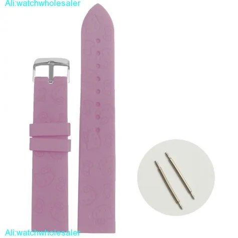 20mm Light Purple Cartoon Silicone Rubber Lady Watch Band Straps WB1086V20JB