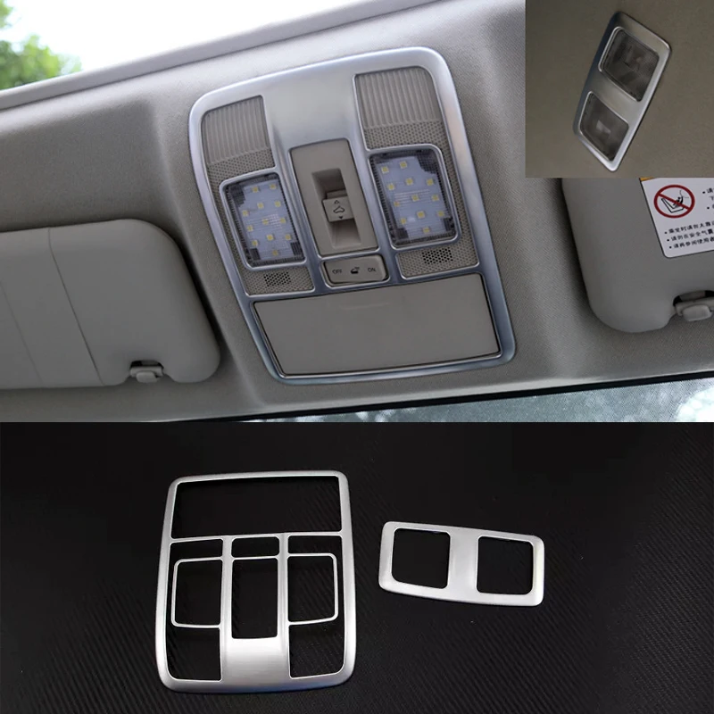 

Car Styling 2PCS ABS Matte Interior Front+Rear Roof Dome Reading Light Lamp Cover Trim For Mazda CX-9 CX9 2016 2017 2018