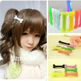 Free Shipping!New Arrive 100pcs/lot Halloween Dog Bone Hair Clip Hairclip Womens Hair Accessories