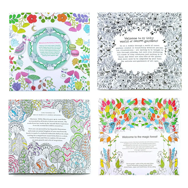 

Wholesale 100pcs Secret Garden Coloring Book 24 Pages The Enchanted Forest,Magical Dreams,Animal Kingdom Painting Coloring Book