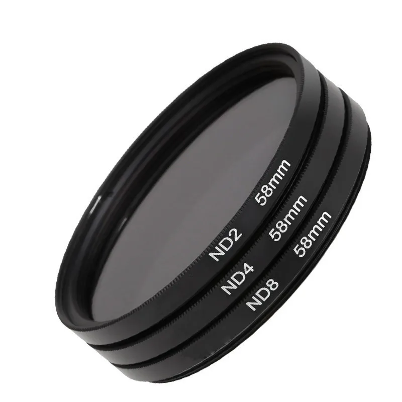 

3 pcs/lot 58mm Neutral Density ND Filter Lens Set ND2 ND4 ND8 Filter Kit for Nikon for Canon Rebel T5i EOS 1100D 7000 5100 5200