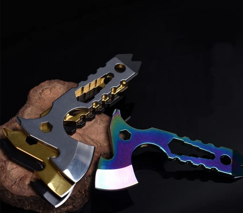 

Outdoor portable multi-function EDC tools, chopped ax ax alloy mini-pocket small flying ax camping ax.