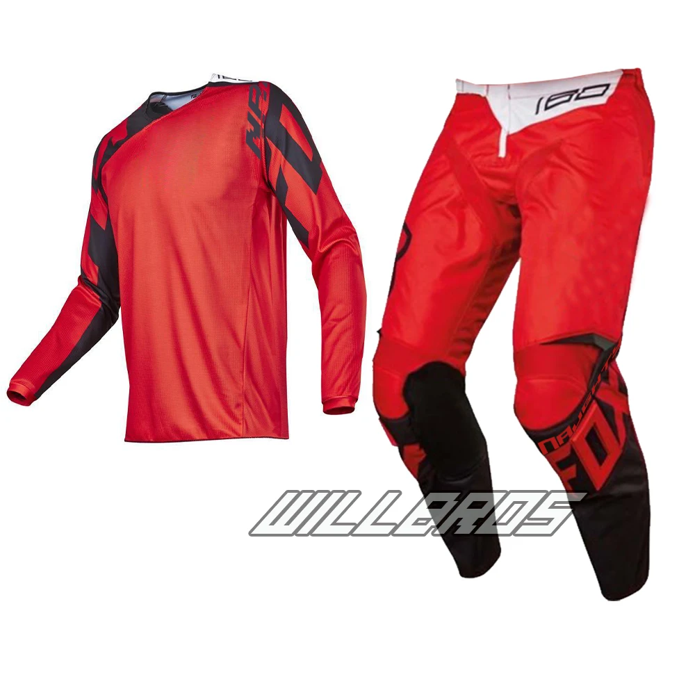 

Red MX 180 Cota Jersey & Pant Combo Motocross Racewear Dirt Bike Off Road Adult Racing Gear Set