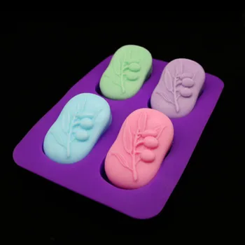 

Oval Shape Soap Silicone mould 3d olive leaf essential oil soap making molds
