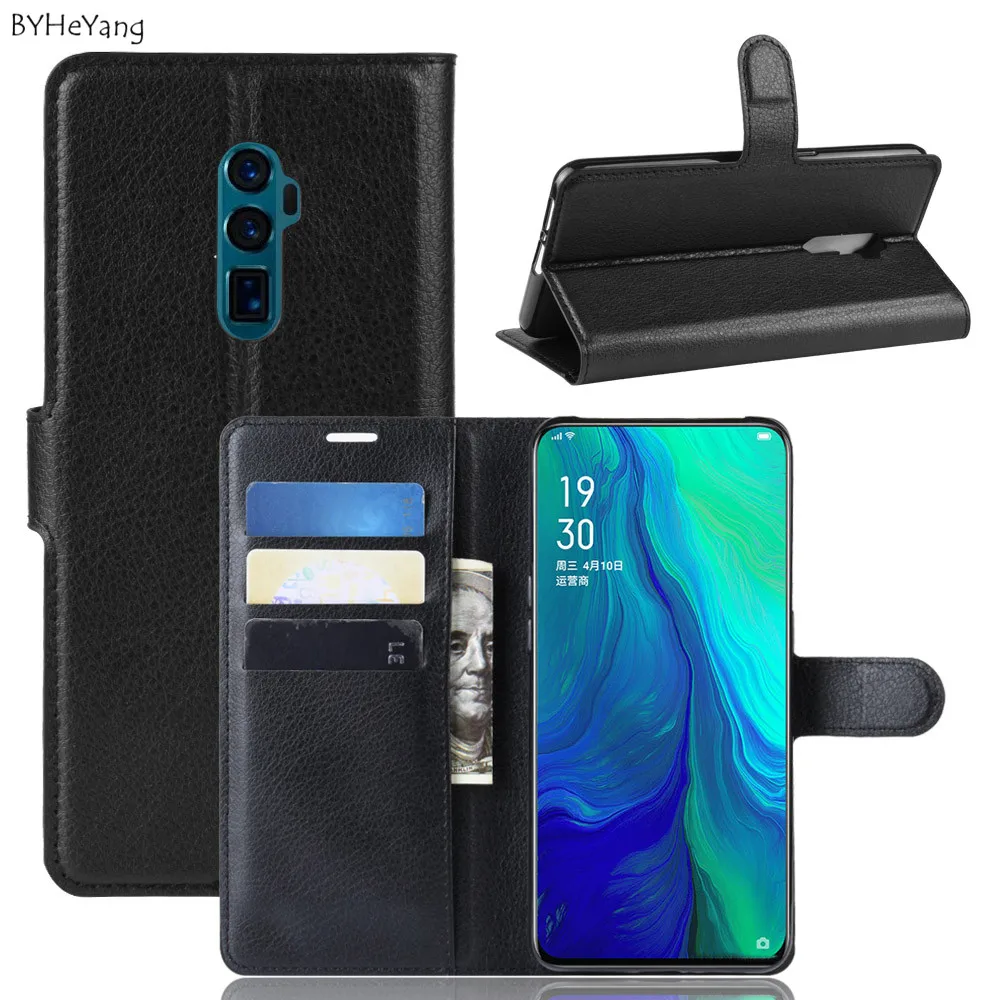 Чехол книжка для OPPO Reon 10X Zoom кожаный чехол бумажник с отделением карт телефона