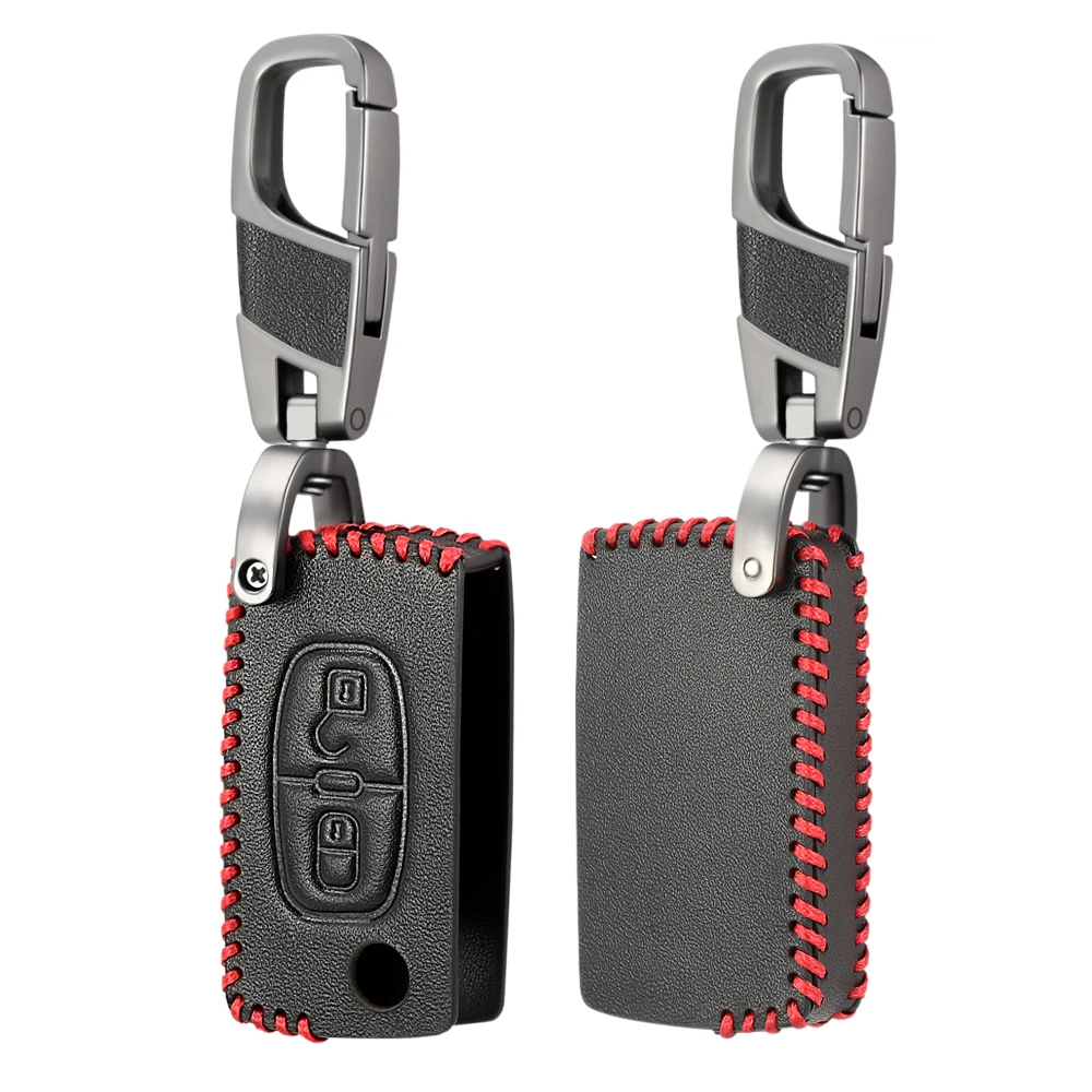 Кожаный чехол с двумя кнопками для Peugeot 308 207 307 807 Citroen C3 Picasso C-Crosser C4 Dispatch C8 |
