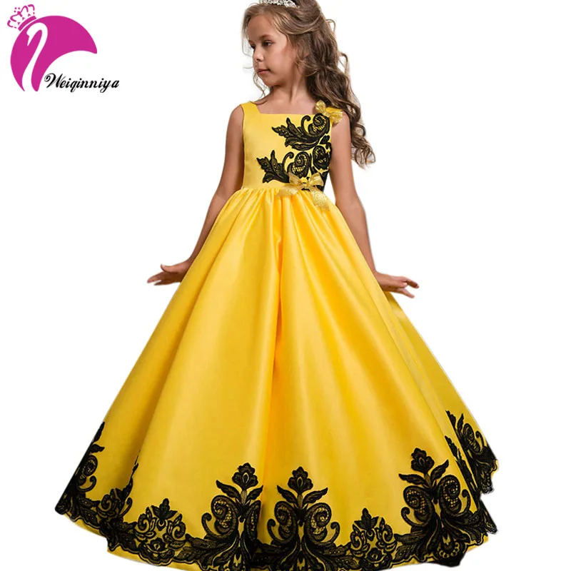 

Christmas Dress Kids Girls Wedding Lace Long Girl Dress elegant Princess Party Formal Dress Sleeveless Girls Clothes