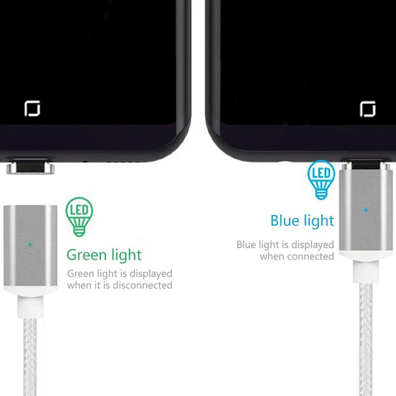 1 м нейлоновый Плетеный USB Type C/IOS/Micro Магнитный кабель C адаптер для быстрой зарядки