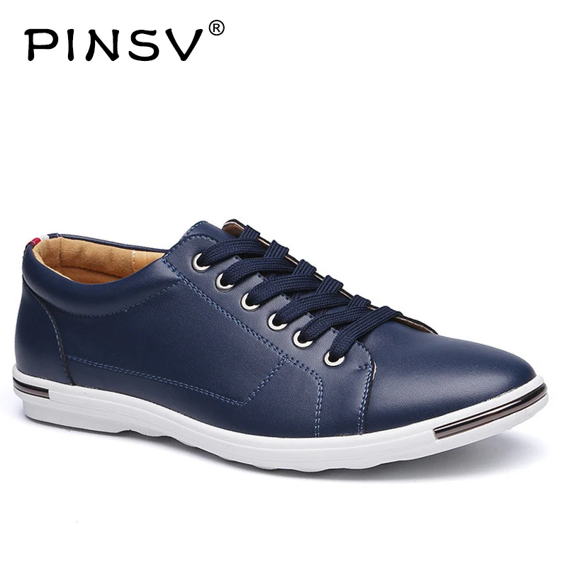 

PINSV Casual Shoes Mens Sneakers Split Leather Shoes Men Loafers White Designer Sneakers Men Footwear Big Size 38-48
