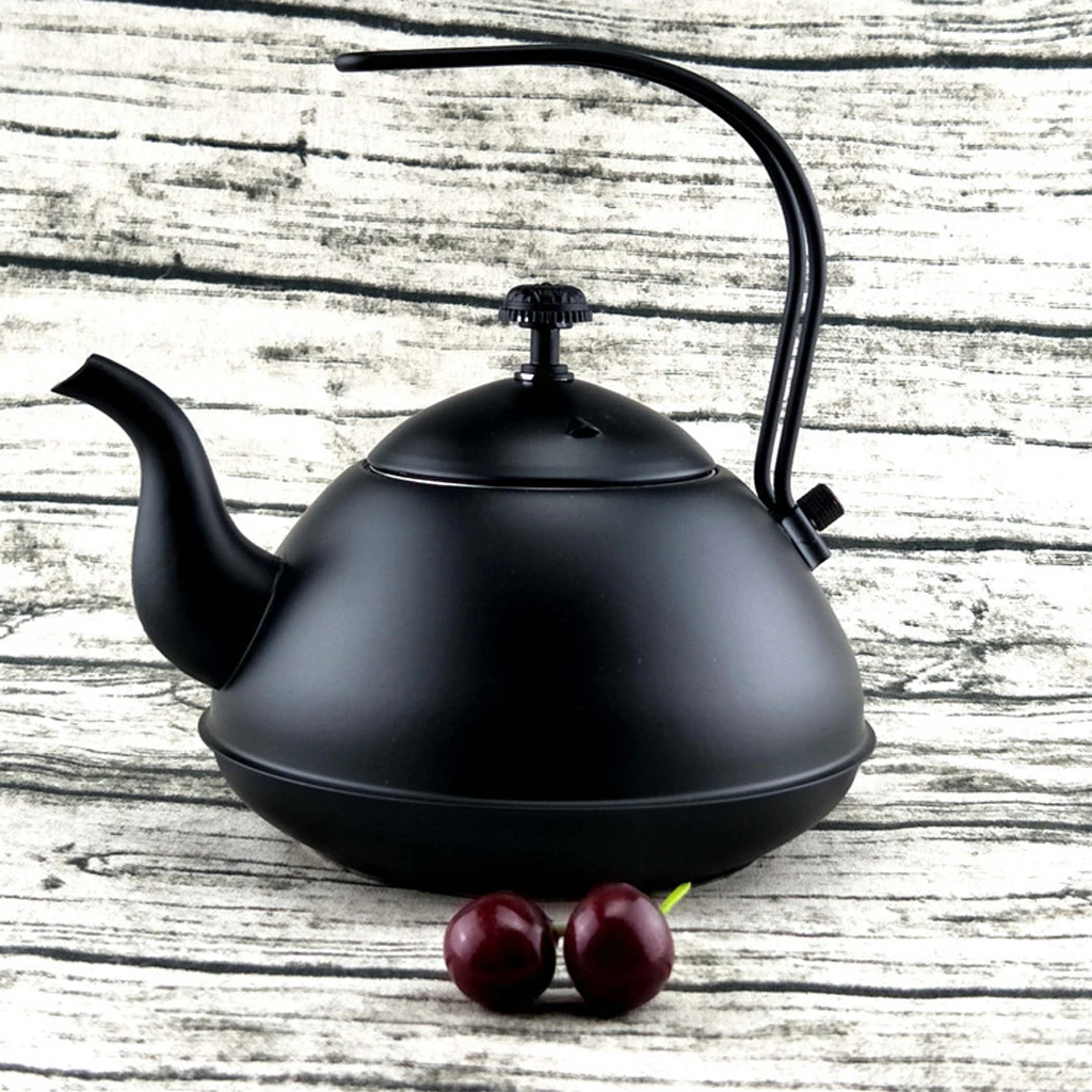 2L Tea Kettle Coffee Pot Steel Stovetop Teapot Stove Teakettles Black