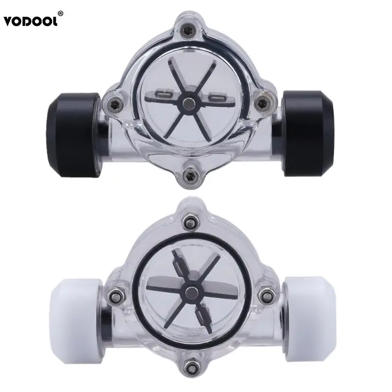 

Computer Water Cooling G1/4 Port Female to Female Water Flow Meter Indicator Cooler for PC Water Cooling System Black White