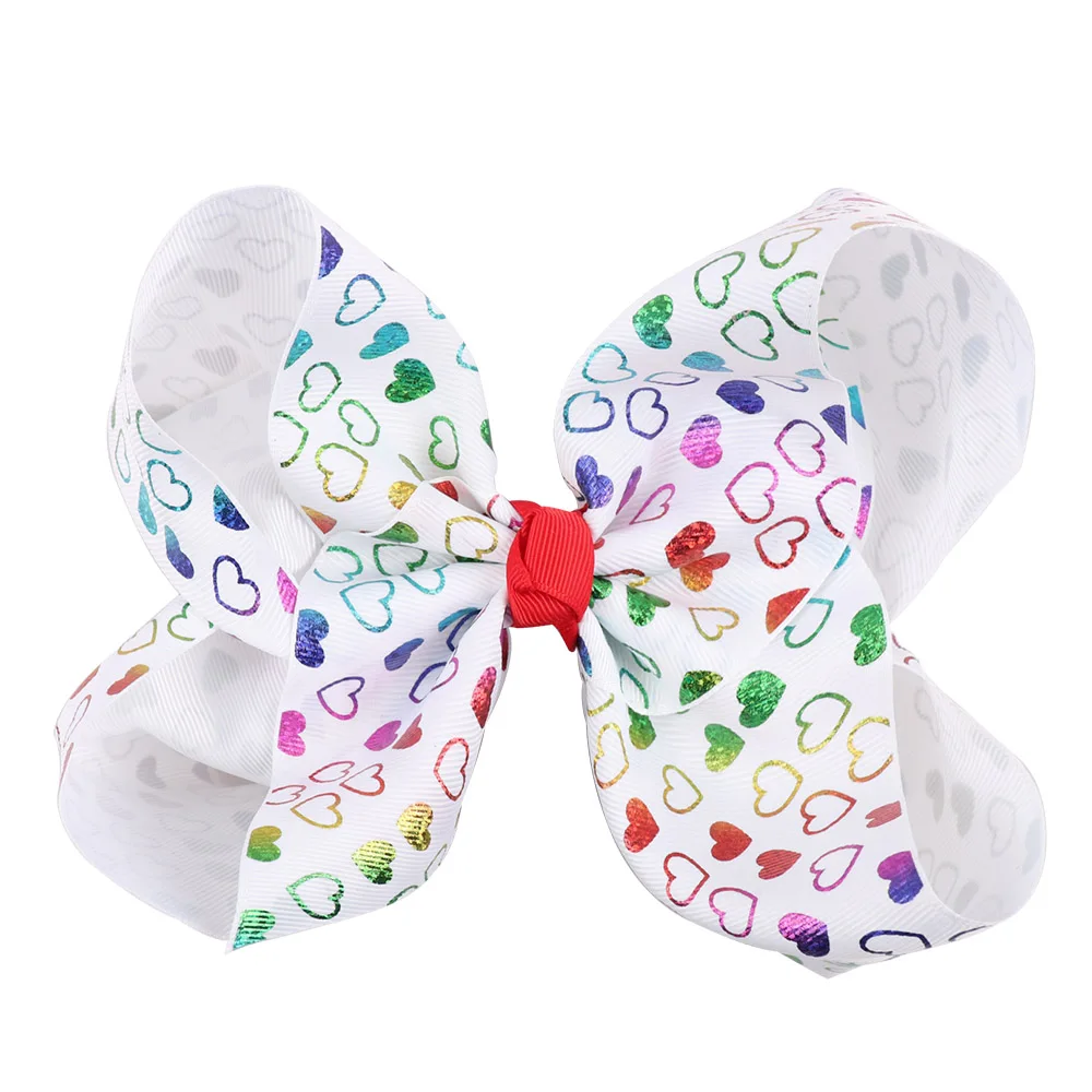 Ncmama аксессуары для волос банты на голову девочек Grosgrain Riibon Hairbows 7 дюймов Большой День Святого Валентина Детские Заколки головные уборы