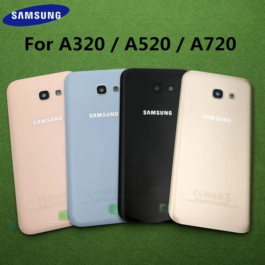 Оригинальная задняя крышка из стекла для Samsung Galaxy A3/A5/A7 2017 A320 A520 A720 Замена корпуса