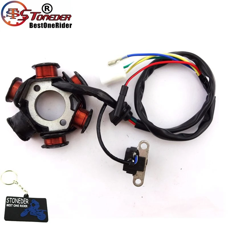 STONEDER 6 Poles Coils Ignition Stator Rotor For GY6 50cc