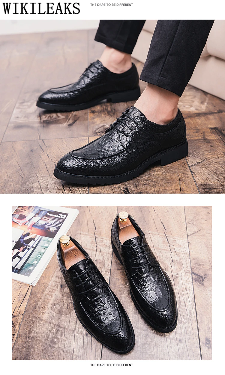 Обувь из крокодиловой кожи; Мужская официальная обувь; элегантная обувь для мужчин; итальянская брендовая Классическая обувь; Мужская офисная обувь; sepatu; слипоны; pria buty meskie