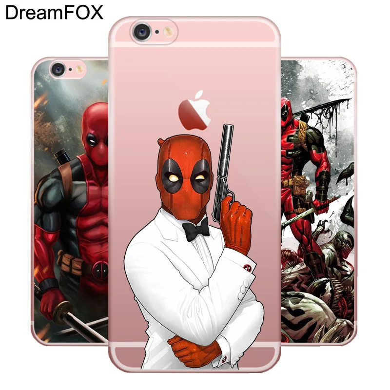 Kopen DREAMFOX M319 Deadpool Zachte TPU Silicone Case Cover Voor Apple iPhone X XR XS Max 8 7 6 6 s plus 5 5 s SE 5C 4 4 s
