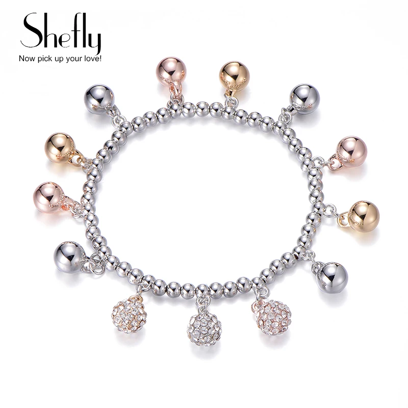 

Bohemia Bracelet Rose Gold Silver Color Beads Adjustable Elastic Woman's Bracelets Jewelry for Woman New Fashion Jewelry Gift