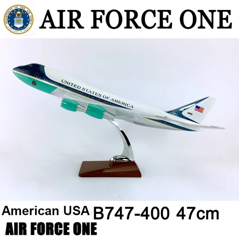 

47CM 1:150 airplane Boeing B747-200 model Air Force One with base alloy aircraft plane collectible display toy model collection