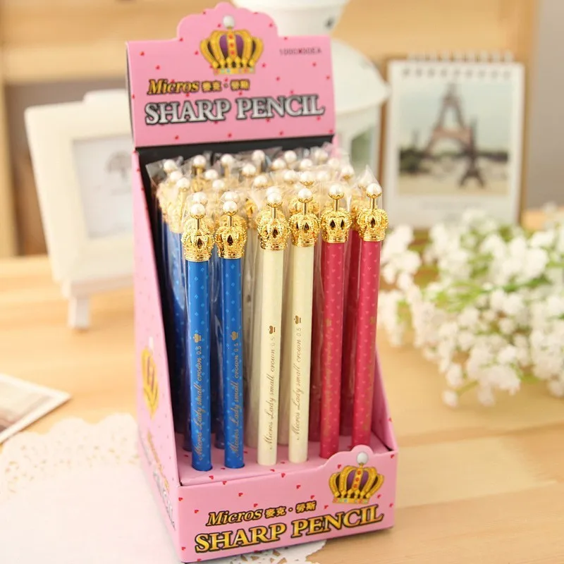 3 pcs/lot High quality 3 colors Cute Crown Kawaii Korea Novelty Mechanical Pencils School Office supplies for girls 05810