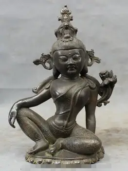 

Free shipping S03231 8" Tibet Pure Bronze Copper GuanYin Kwan-Yin Bodhisattva Tara Buddha Statue