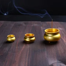 Чистый медный для благовоний горелка новые мини маленькие благовония курильница здоровья сандалового дерева держатели для палочек 1 шт