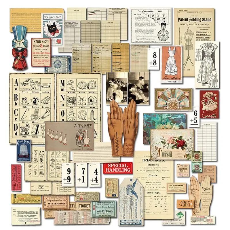 

YPP CRAFT Vintage Collection Paper Stickers for Scrapbooking DIY Projects/Photo Album/Card Making Crafts