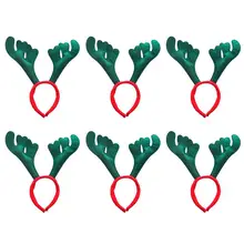 Милый обруч на голову с рогами обруч для волос для рождественской вечеринки украшения костюмов(зеленые рога