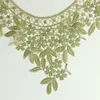 Tela de encaje para cuello con flores, bordado dorado, cuello DIY, materiales de artesanía y costura ► Foto 3/3