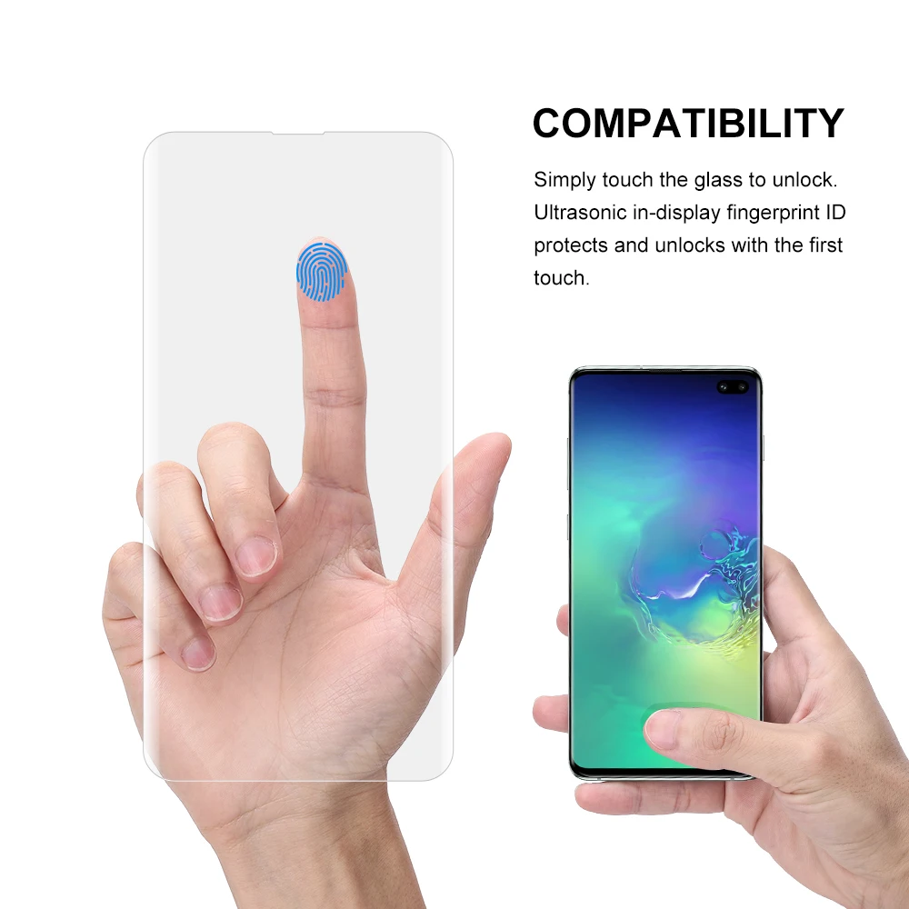 УФ стекло для Galaxy S10 Plus защита экрана закаленное S10Plus изогнутая крышка пленка