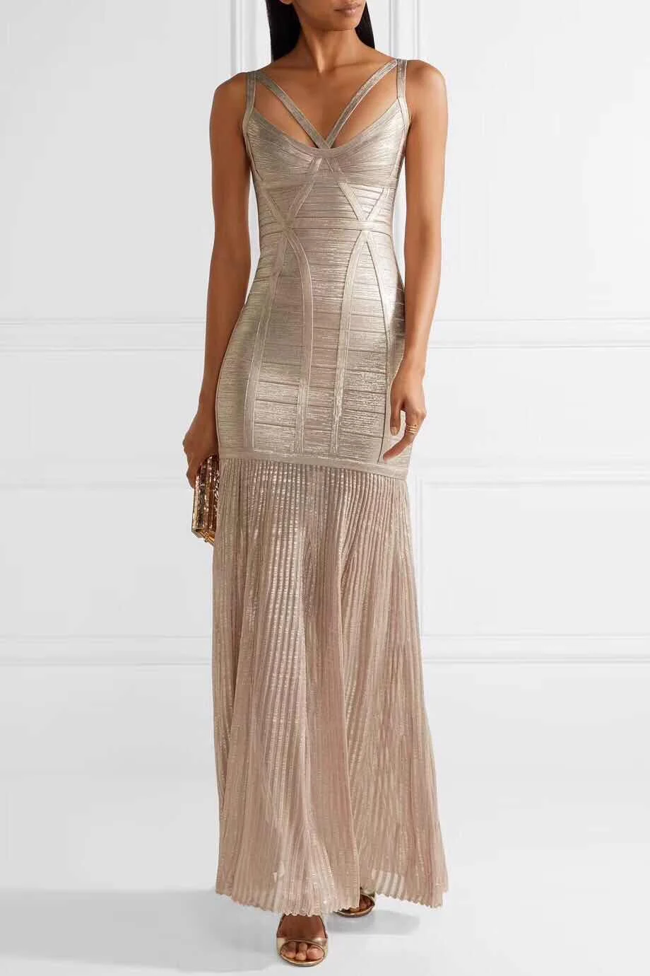 

Temperament lady black purple color bandage sexy sleeveless deep v dress cocktail party dress wholesale and retail HL8259