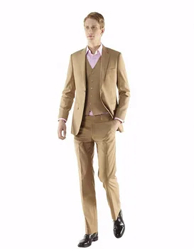 

2017 Men's Brand Suit Groomsmen Notch Lapel Groom Tuxedos Men Suits Wedding Best Man Blazer (Jacket+Pants+Vest) B978