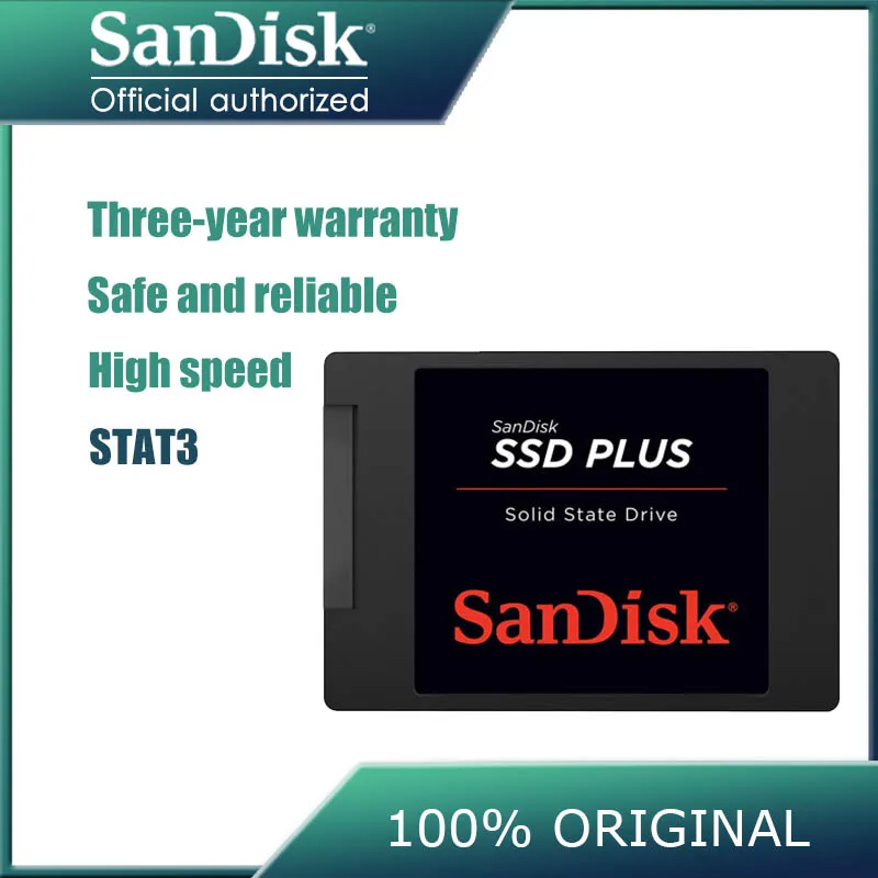 100% Оригинальный Внутренний твердотельный диск Sandisk SSD 120 ГБ 240 480 Гб SATA3 2 5 PLUS