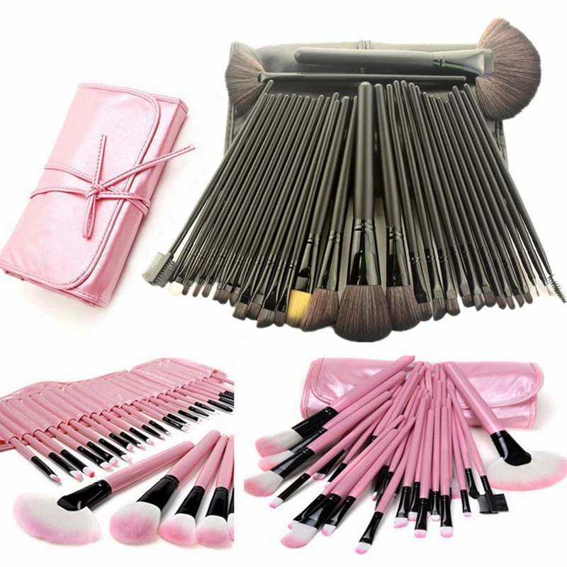 

Professional Makeup Brushes Set 32 Pcs Foundation Powder Eye Shadow Blusher Cosmetic Brushes Kits Wood Make Up Brush Tool