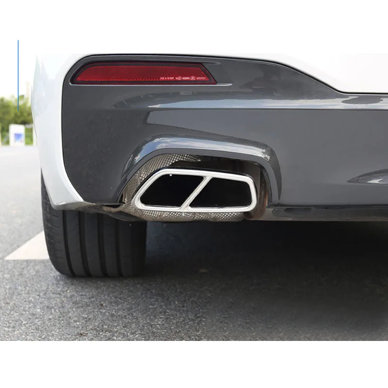 2x задний цилиндр выхлопной трубы рамка Крышка отделка для BMW 5 серии G30 G31 2017-2018