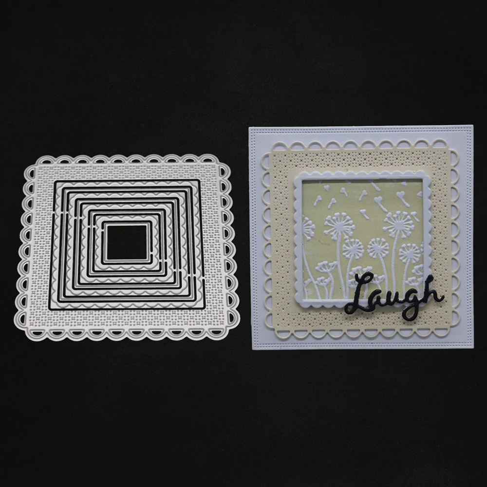  Square Frame Metal Cutting Dies Stencils for DIY New Year 2019 Scrapbooking Craft Die Photo Invitat - 32976958676