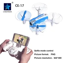 Cheerson CX-17 Mini Selfie Drone 6-Axis WiFi FPV Helicopter Altitude Hold RC Helicopter with Camera 4-CH 2.4GHz Headless UFO .