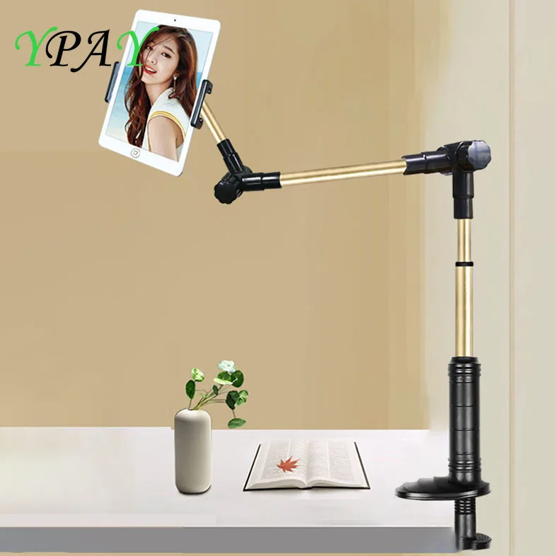 

YPAY Folding Long Arm Tablet Phone Stand Holder 4-14 Inch Lazy Bed Tablet Mount Bracket For Ipad Pro 12.9 11 10.5 Samsung Kindle