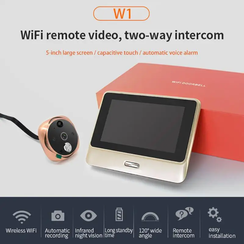 

Smart Door Bell Set 4 cores 1.3 GHz Remote Monitoring Doorbell WIFI Smart Visible Digital Door Viewer SN-W1 for Android